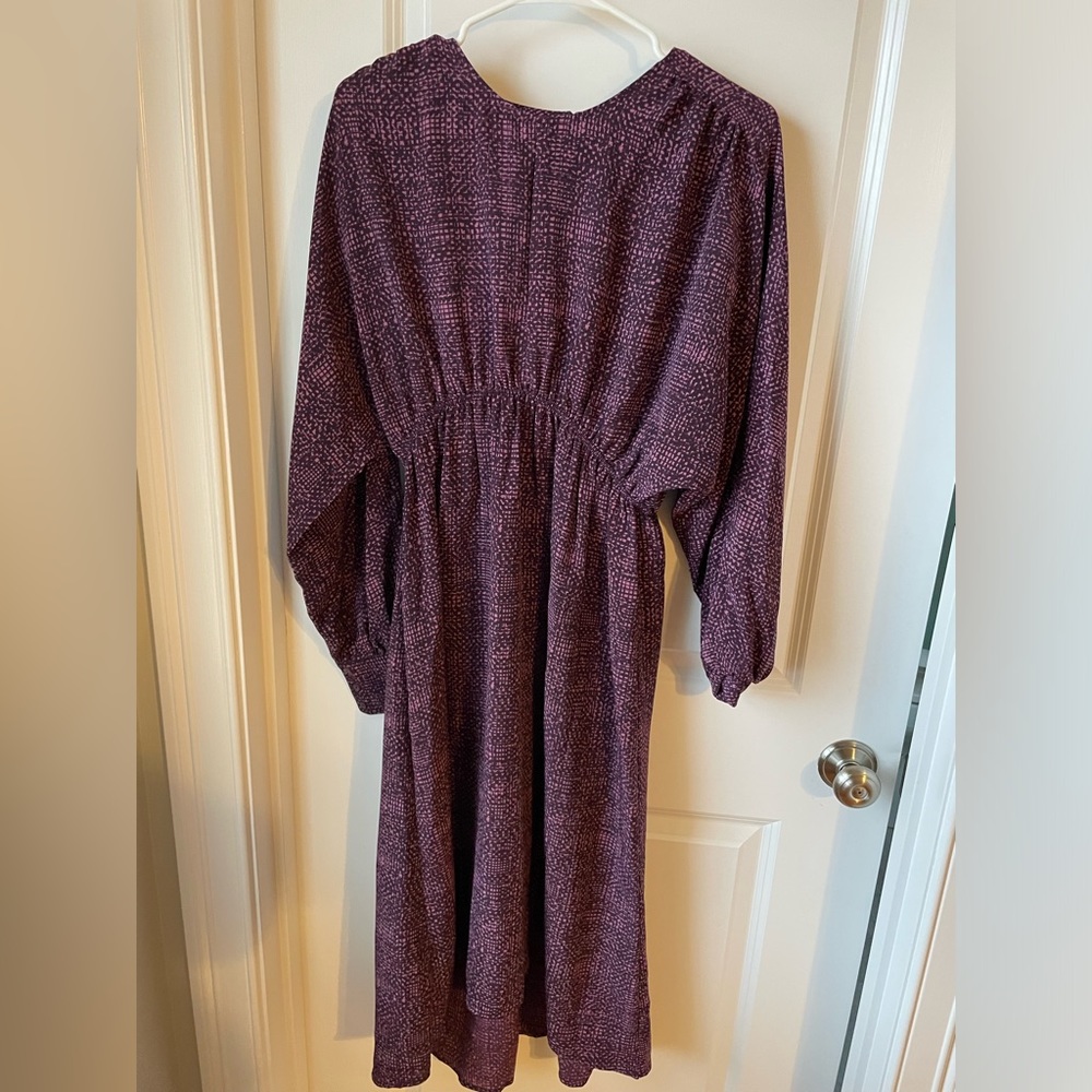 Prologue Long Sleeve Purple Patterned Dress